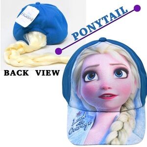 Disney Frozen Elsa Blue Hat with Blonde Braid